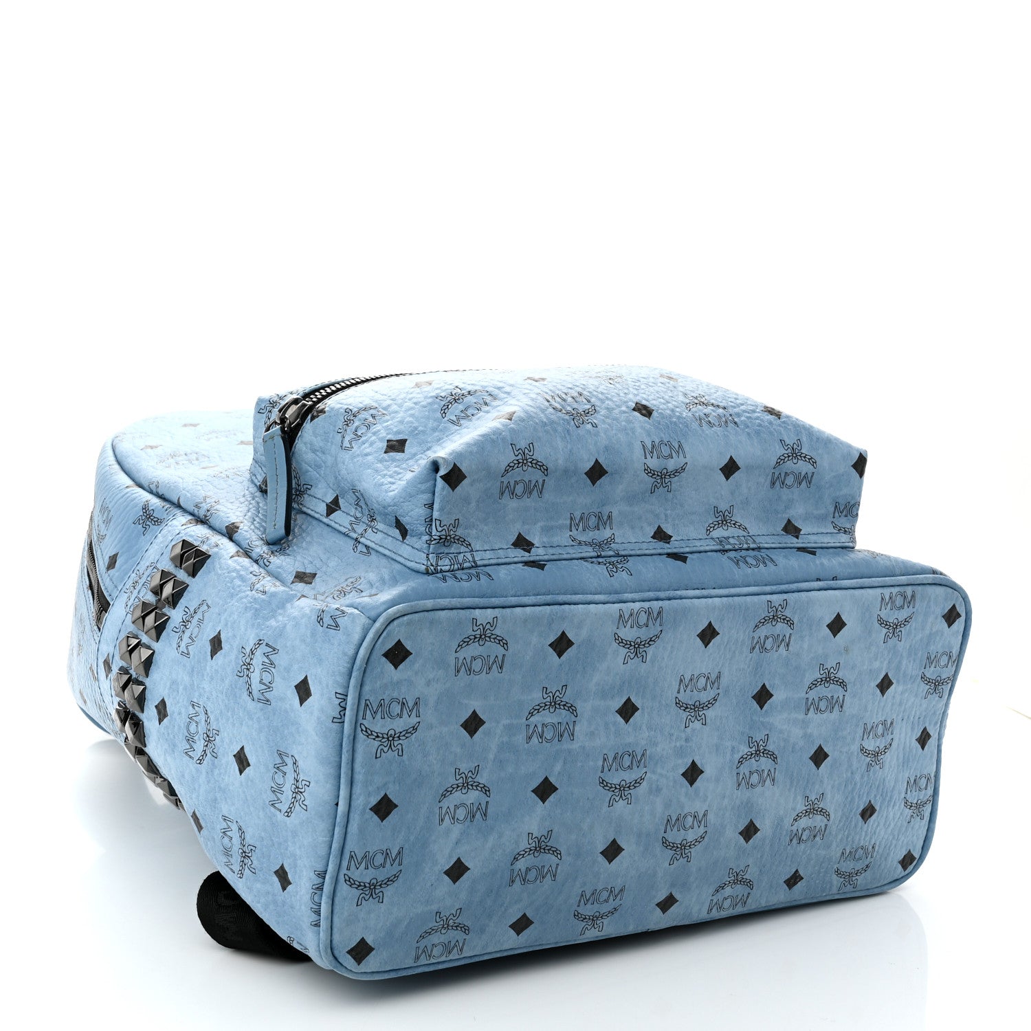 MCM Visetos Medium Side Stud Stark Backpack Light Blue 3 of 8