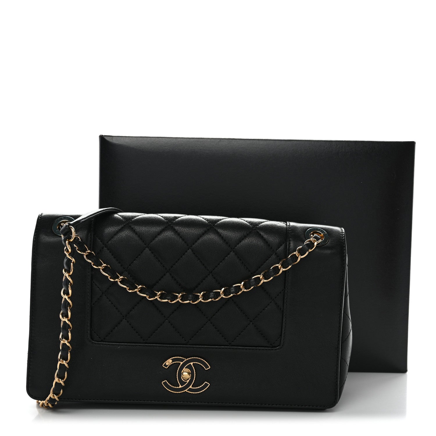 Chanel Sheepskin Quilted Vintage Mademoiselle Flap Black 11 of 11