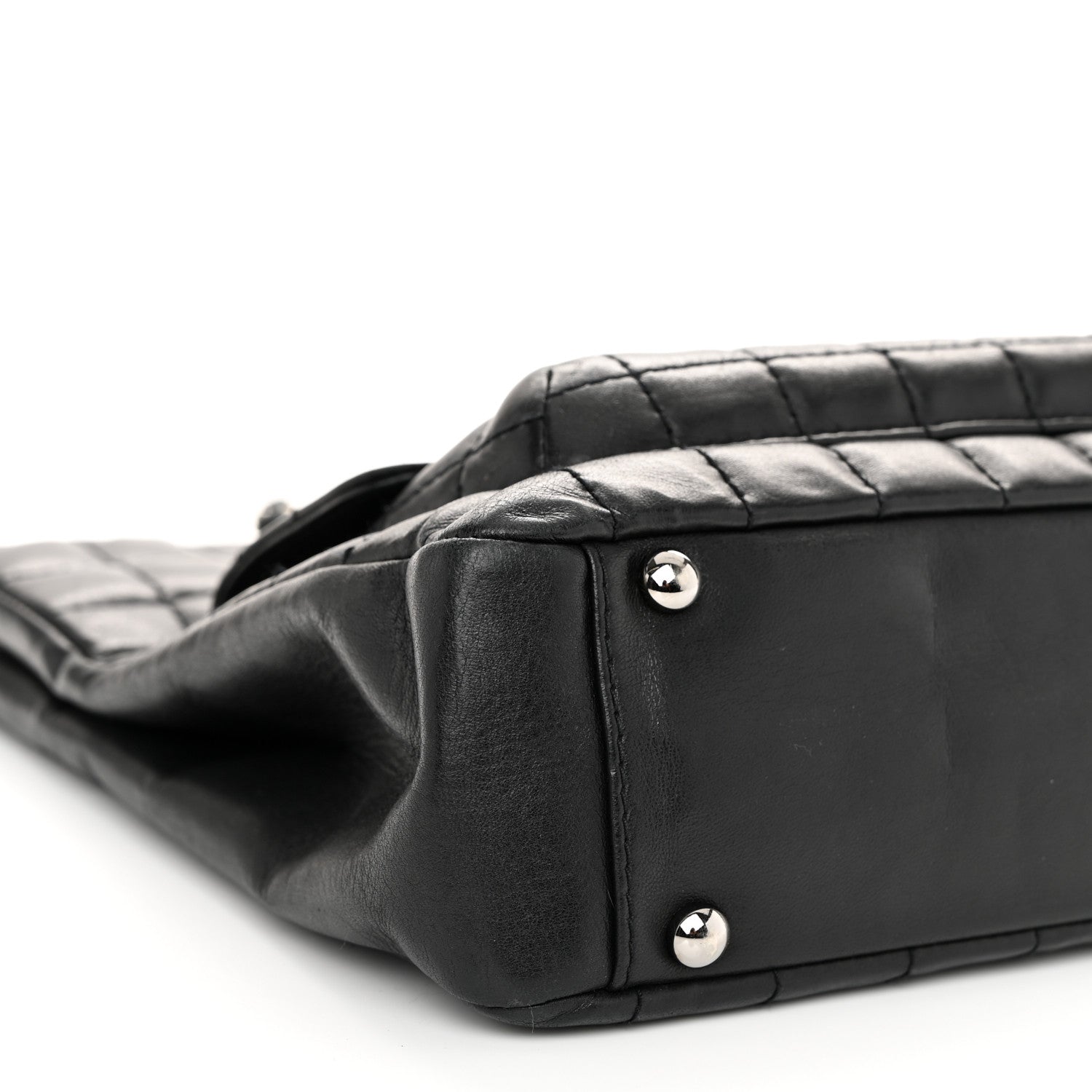 Chanel Lambskin Quilted Chocolate Bar Mademoiselle Shoulder Bag Black 8 of 9