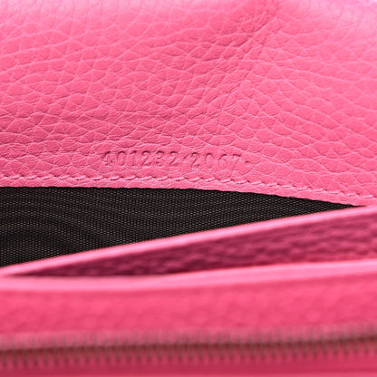 Gucci Cellarius Calfskin GG Marmont Chain Wallet Pink Tropical Flower 7 of 10