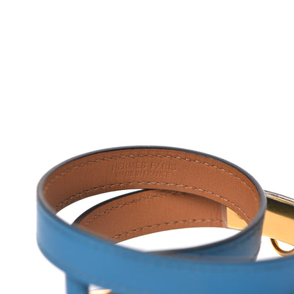 Hermes Tadelakt Rivale Double Tour Bracelet M Bleu Izmir 4 of 8