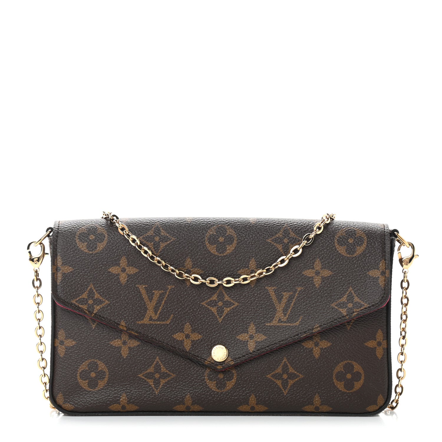 Louis Vuitton Monogram Pochette Felicie Chain Wallet Fuchsia 3 of 6