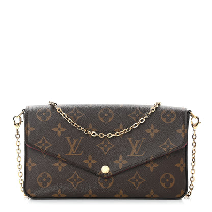 Louis Vuitton Monogram Pochette Felicie Chain Wallet Fuchsia 3 of 6