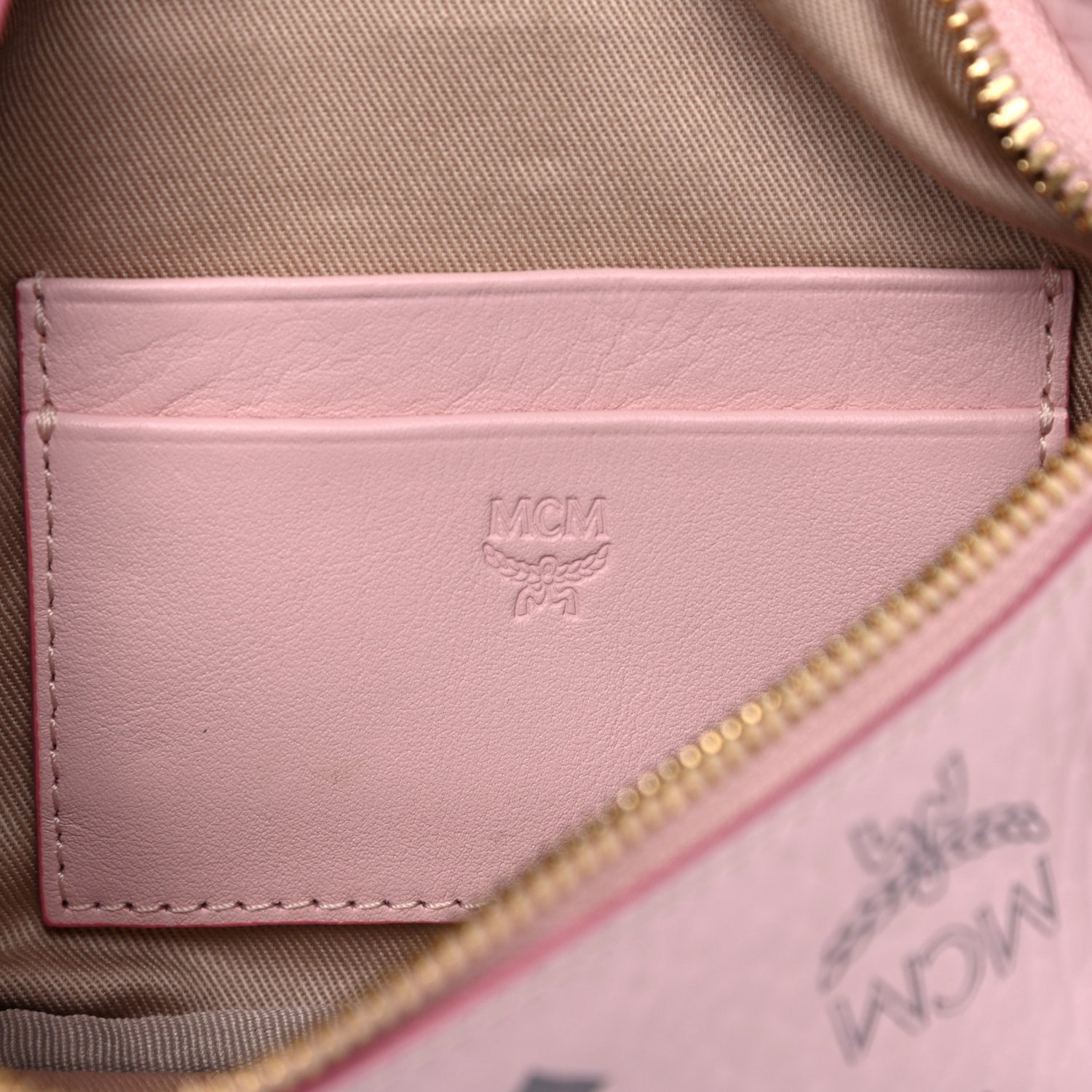 MCM Visetos Small Crossbody Belt Bag Soft Pink 5 of 7