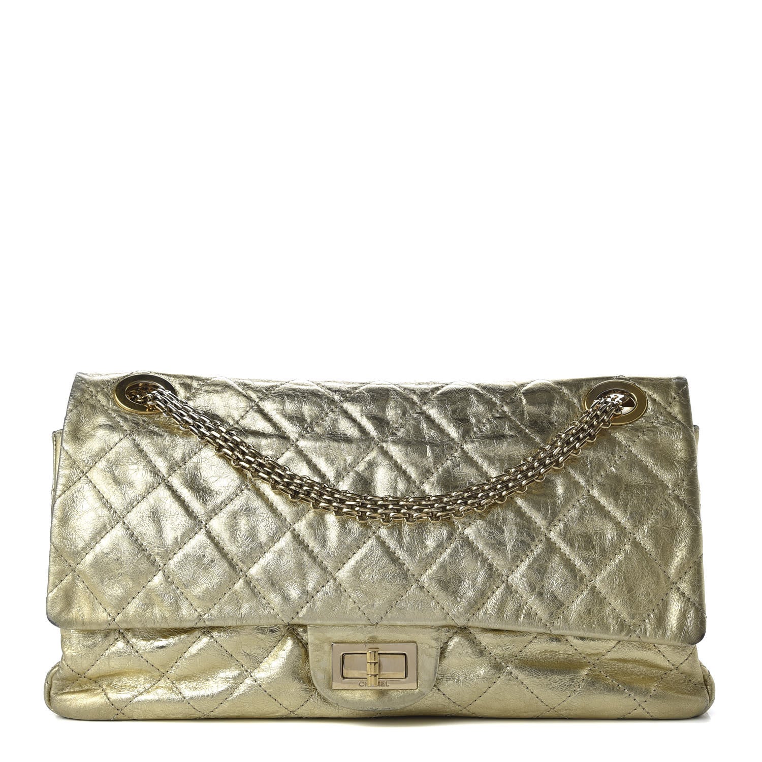Chanel Metallic Aged Calfskin Quilted 2.55 Reissue 228 Flap Gold 1 of 10