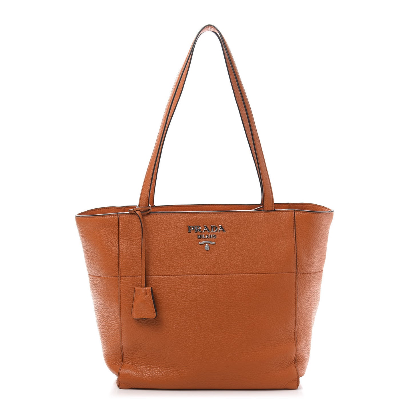 Vitello Phenix Small Zip Shopping Tote Papaya