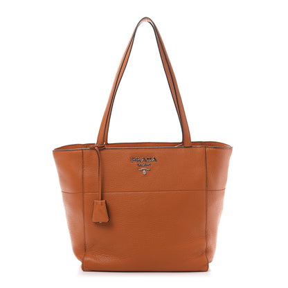 Prada Vitello Phenix Small Zip Shopping Tote Papaya 1 of 11