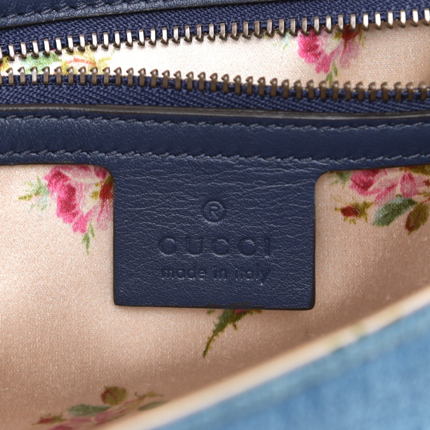 Gucci Denim Matelasse Small Pearly GG Marmont Shoulder Bag Blue 7 of 9