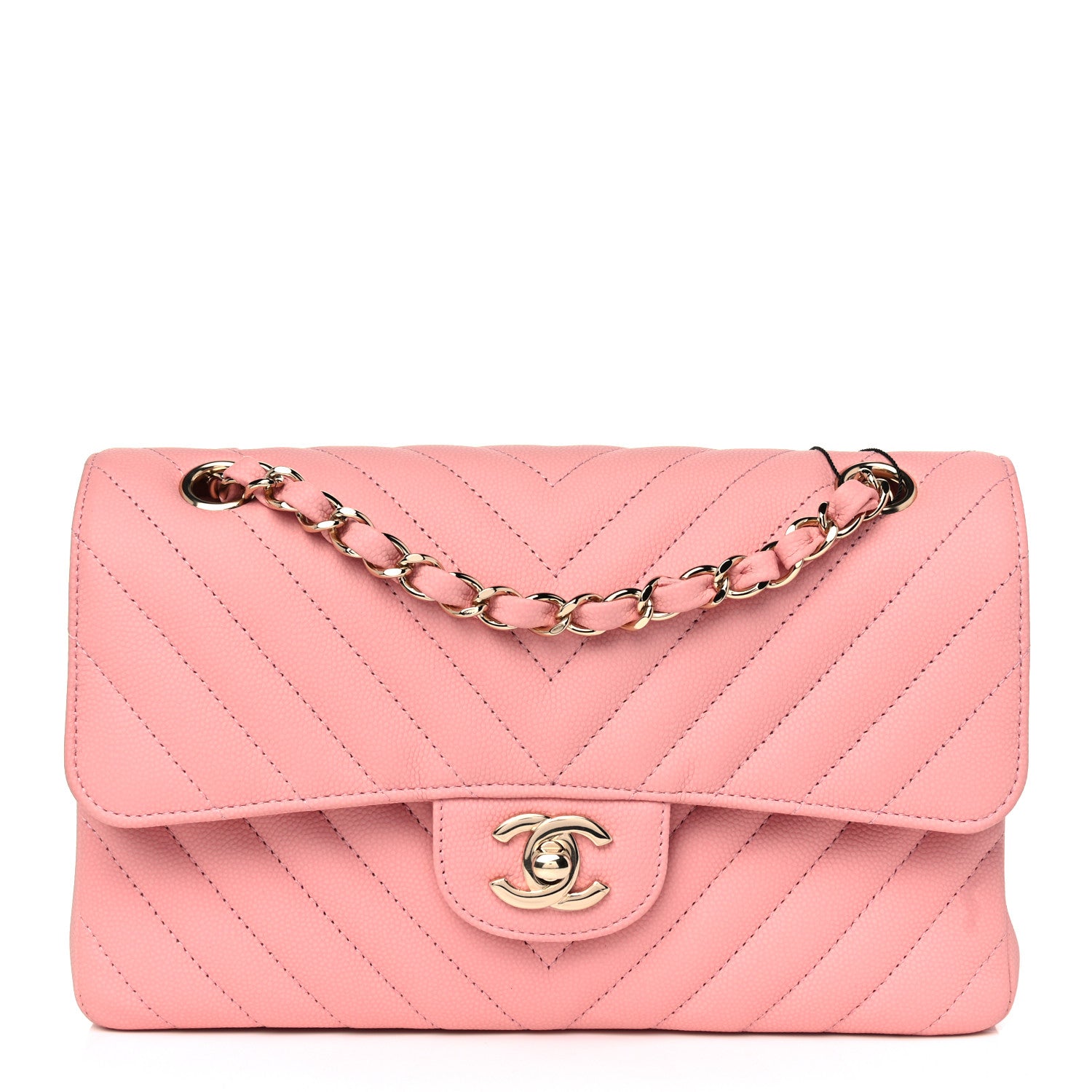 Chanel Caviar Chevron Quilted Small Double Flap Pink 1 of 10