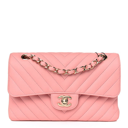 Chanel Caviar Chevron Quilted Small Double Flap Pink 1 of 10