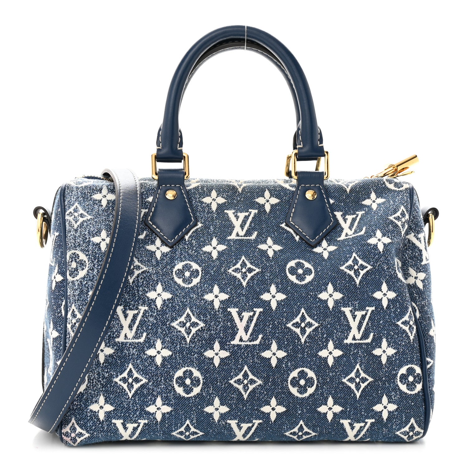 Louis Vuitton Monogram Jacquard Denim Speedy Bandouliere 25 Bleu 1 of 10