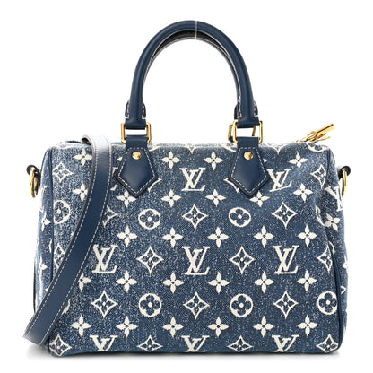 Louis Vuitton Monogram Jacquard Denim Speedy Bandouliere 25 Bleu 1 of 10