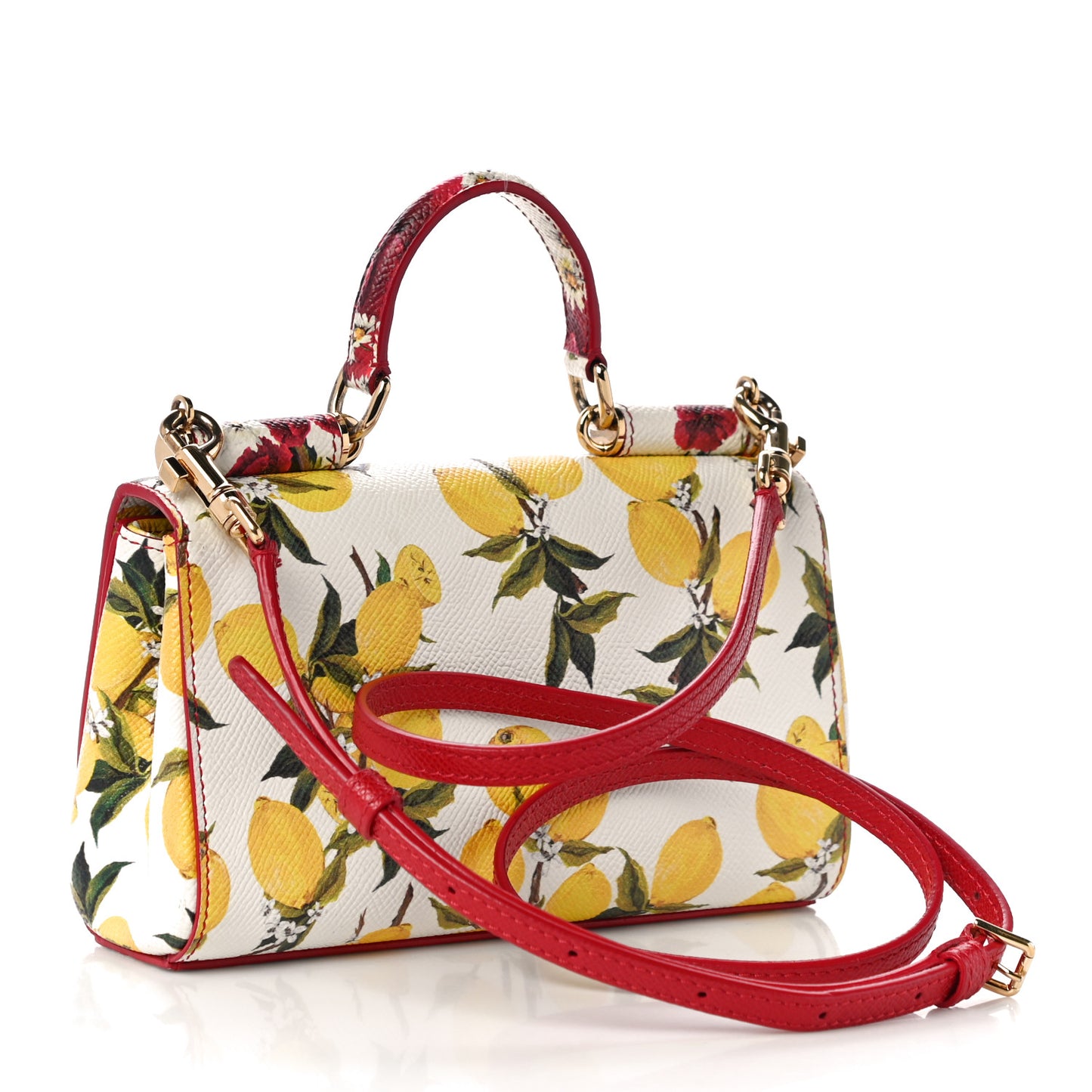 Lemon Print Mini Miss Sicily Satchel White Multicolor