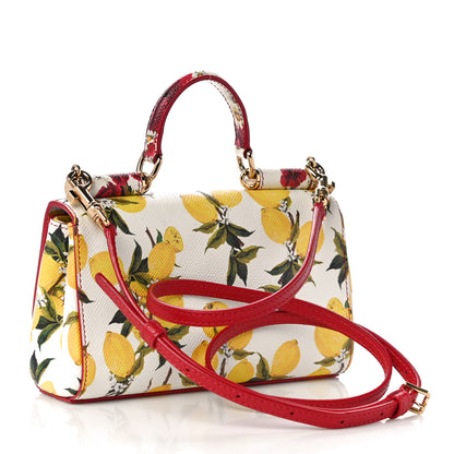 Dolce & Gabbana Lemon Print Mini Miss Sicily Satchel White Multicolor 5 of 16