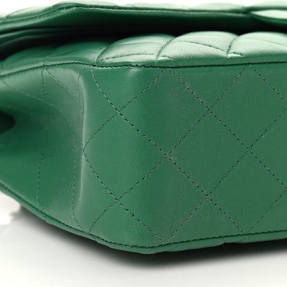 Chanel Lambskin Quilted Medium Double Flap Green 9 of 12