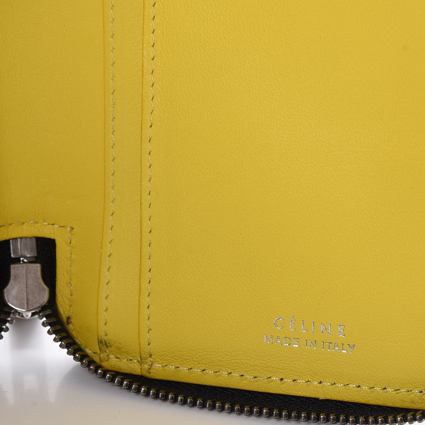 Drummed Calfskin Zip Around Multifunction Wallet Black Citron