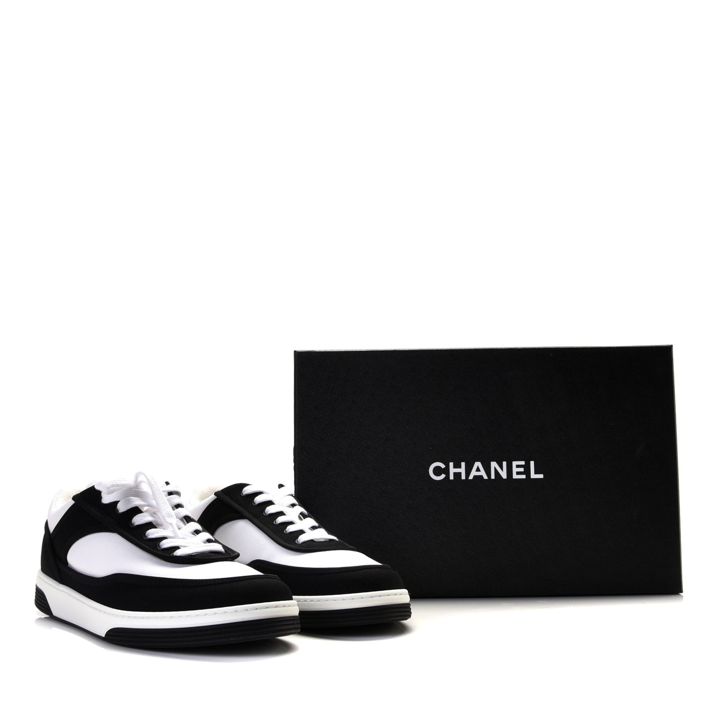 Fabric Womens Logo Sneakers 41 Black White