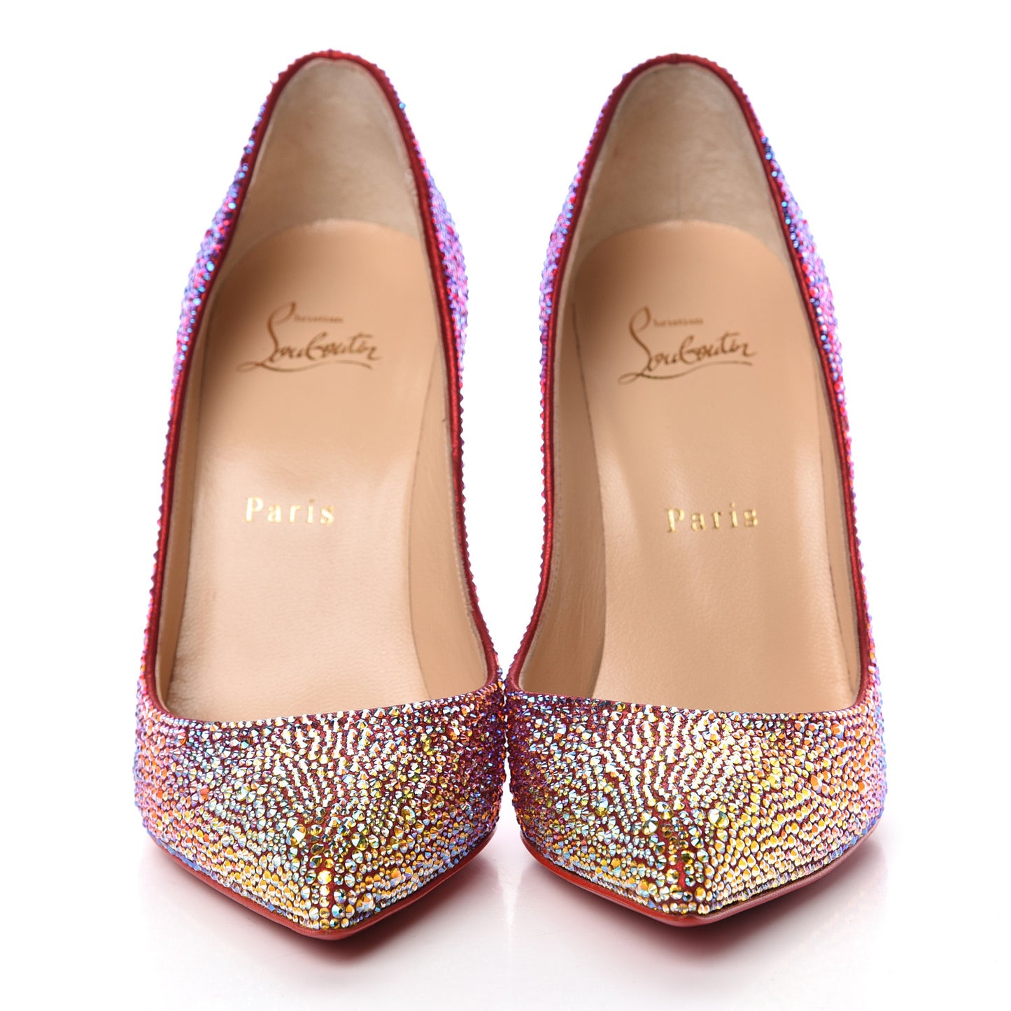 Suede Strass Degrade Pigalle Follies 100 Pumps 37 Red