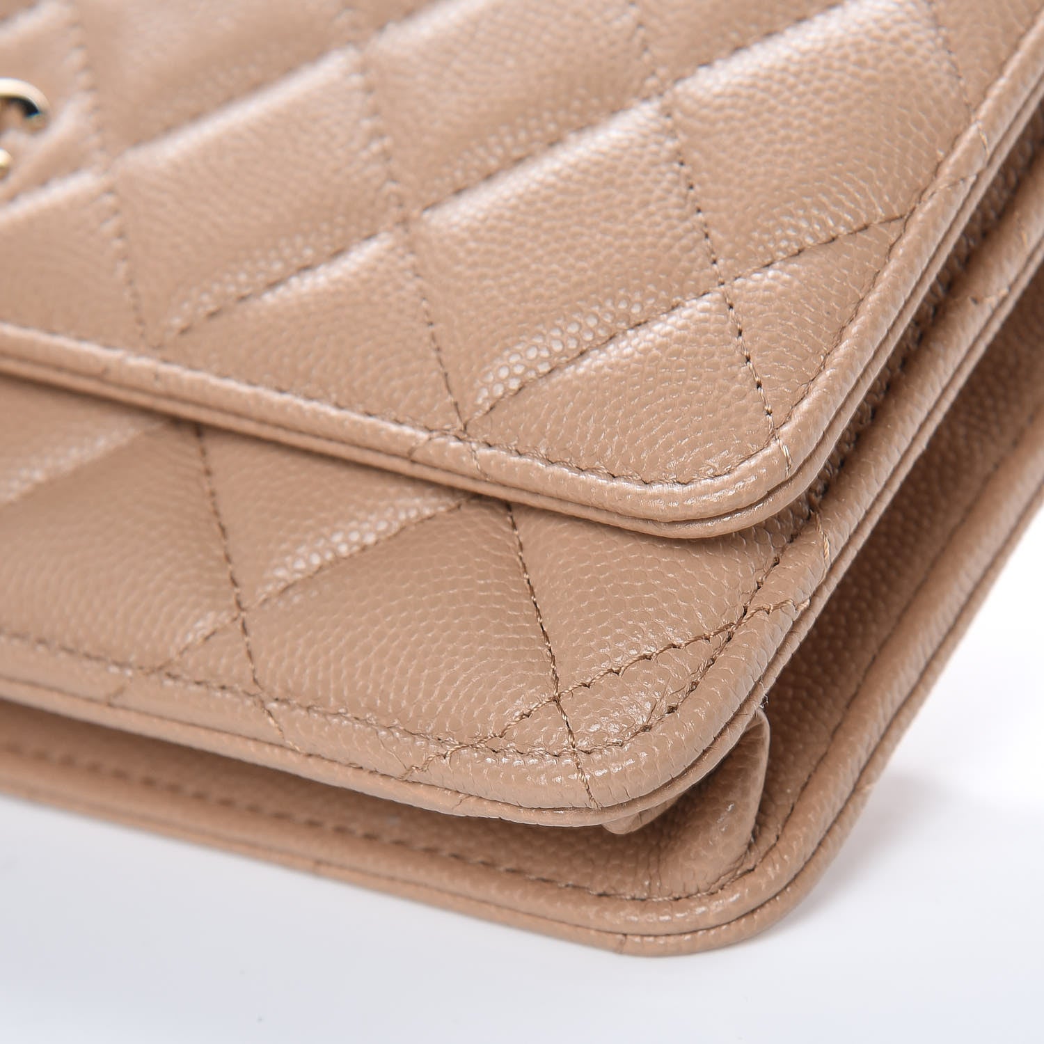 Chanel Caviar Quilted Wallet On Chain WOC Beige 9 of 13
