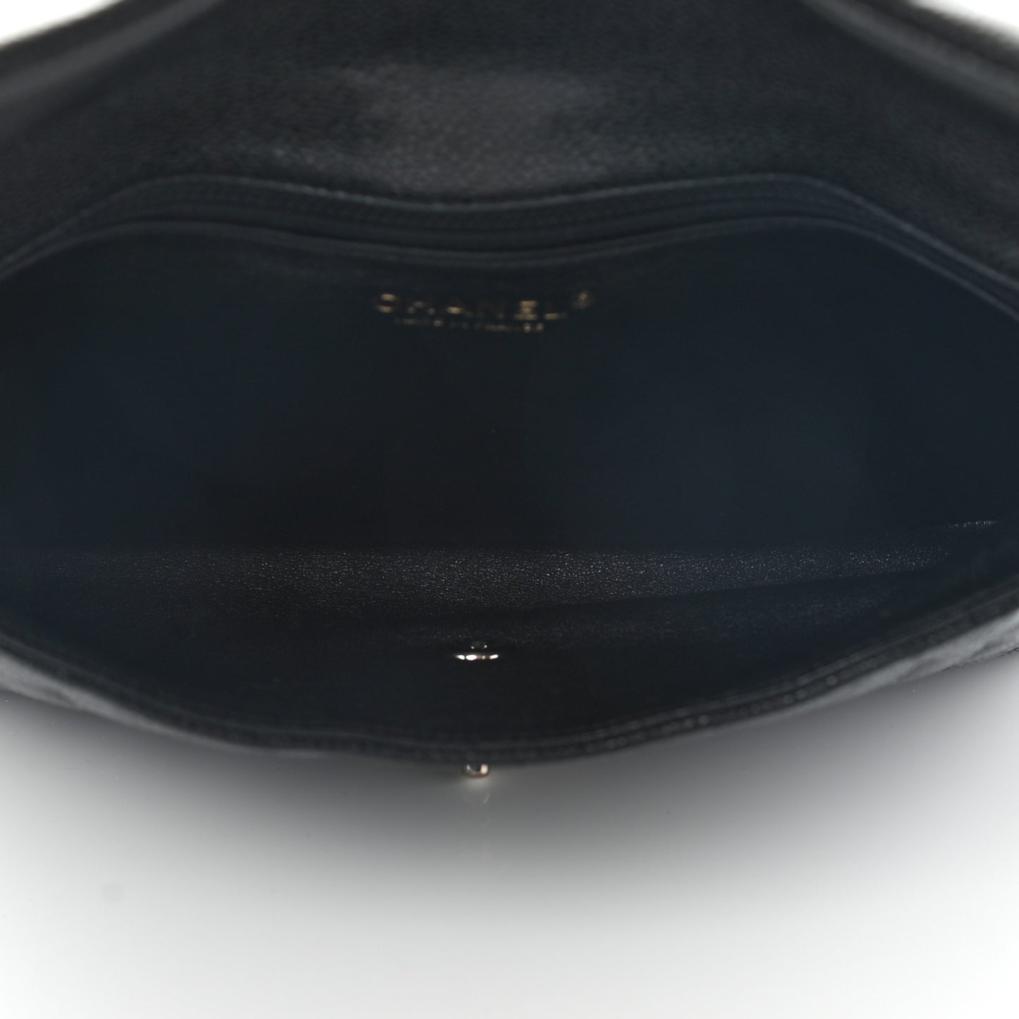 Caviar Quilted Flap Clutch Black