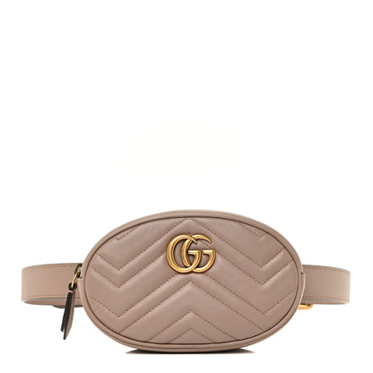 Gucci Calfskin Matelasse GG Marmont Belt Bag 95 38 Porcelain Rose 1 of 12