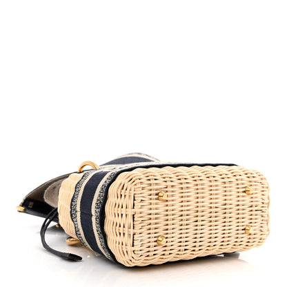 Christian Dior Wicker Oblique Mini Lady Dior Bag Blue 4 of 10