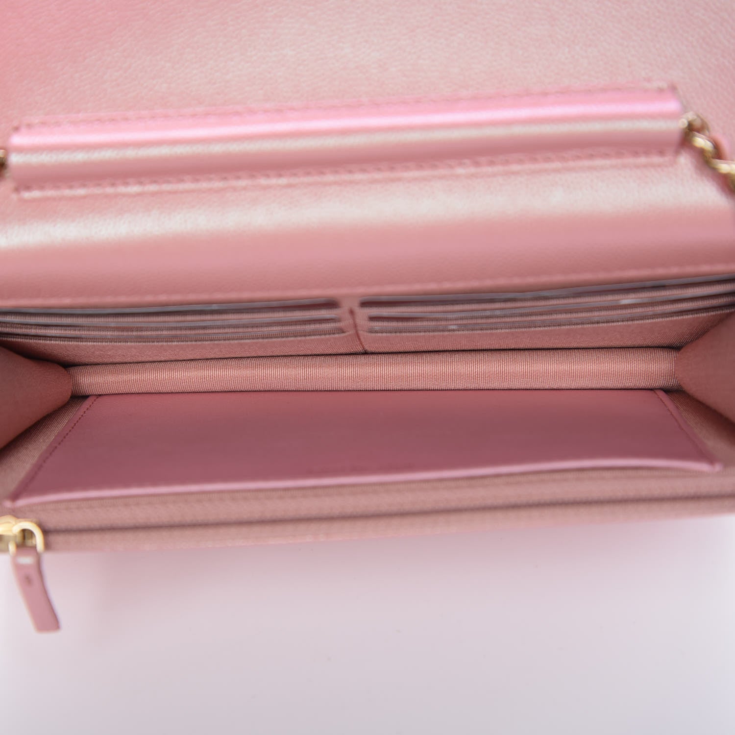 Chanel Iridescent Caviar Quilted Wallet on Chain WOC Rose Pink 5 of 9