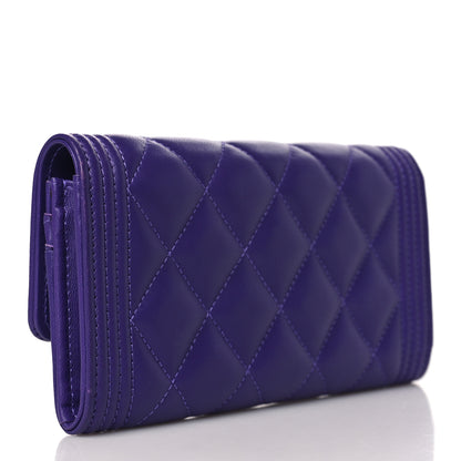 Chanel Lambskin Quilted Medium Boy Flap Wallet Purple 3 of 11