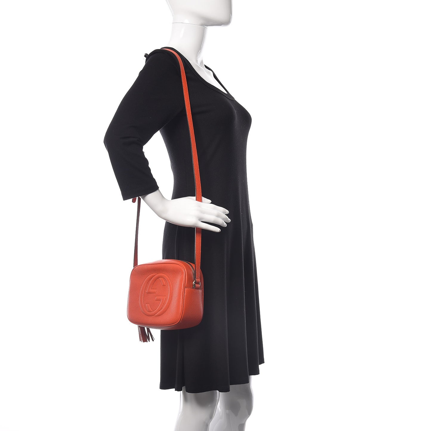 Pebbled Calfskin Small Soho Disco Bag Sun Orange