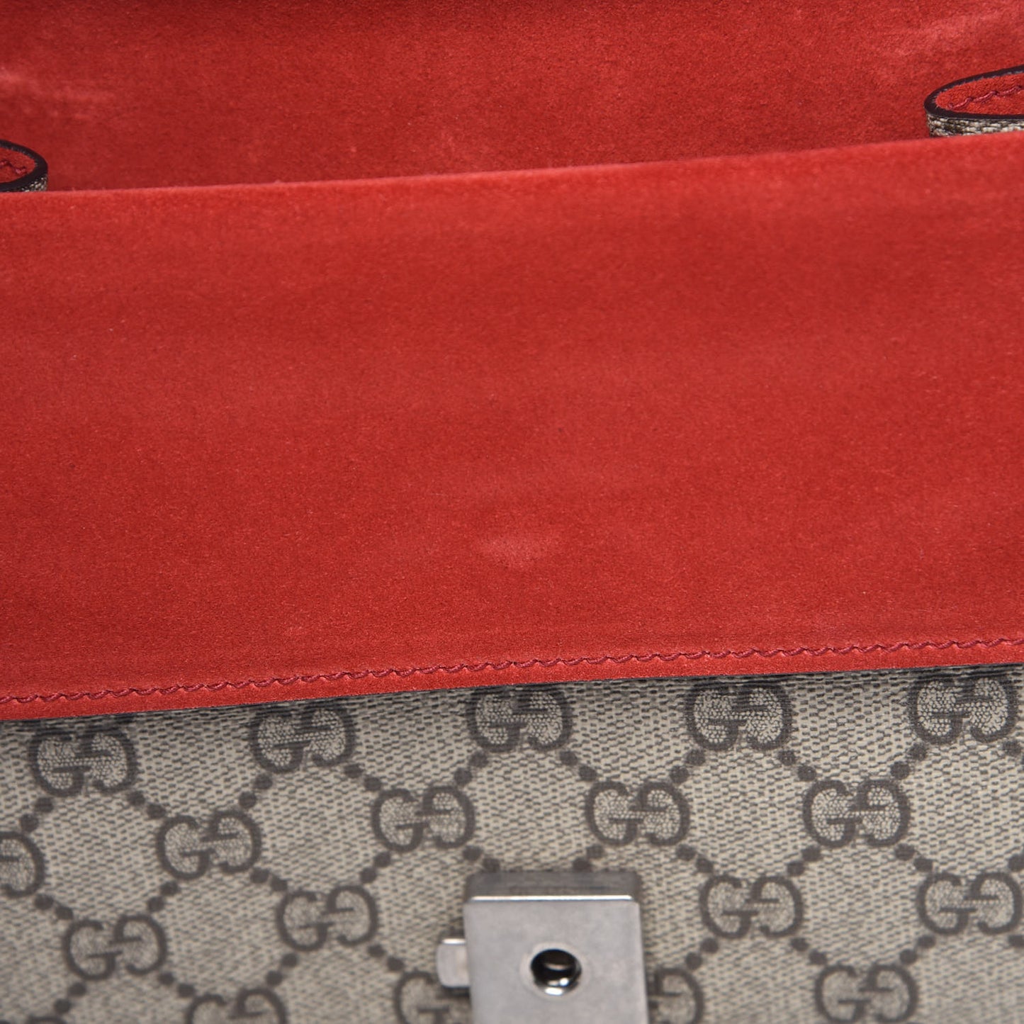 GG Supreme Monogram Mini Dionysus Shoulder Bag Hibiscus Red