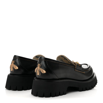 Gucci Cordovan Lux Womens Harald Horsebit 25mm Platform Loafers 37.5 Black 5 of 11