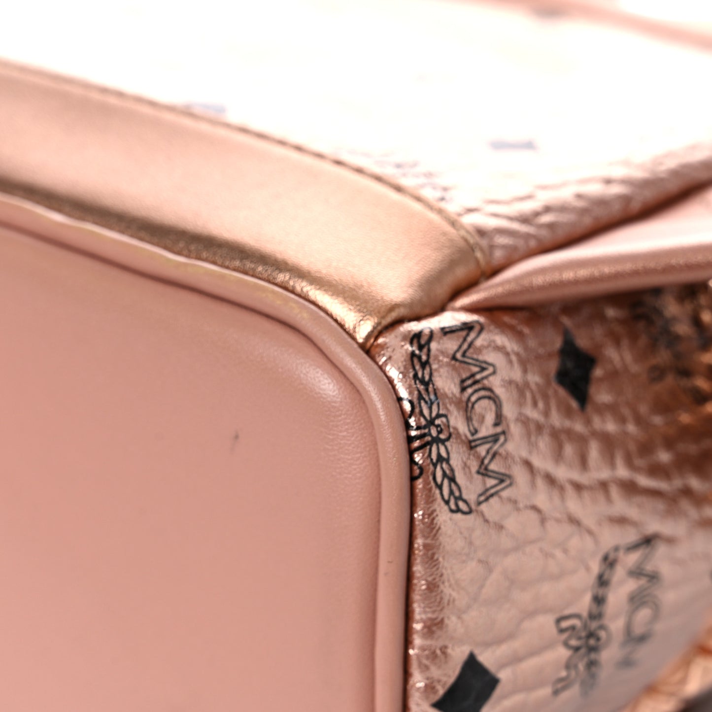 Metallic Visetos Mini Side Stud Stark Backpack Champagne Gold
