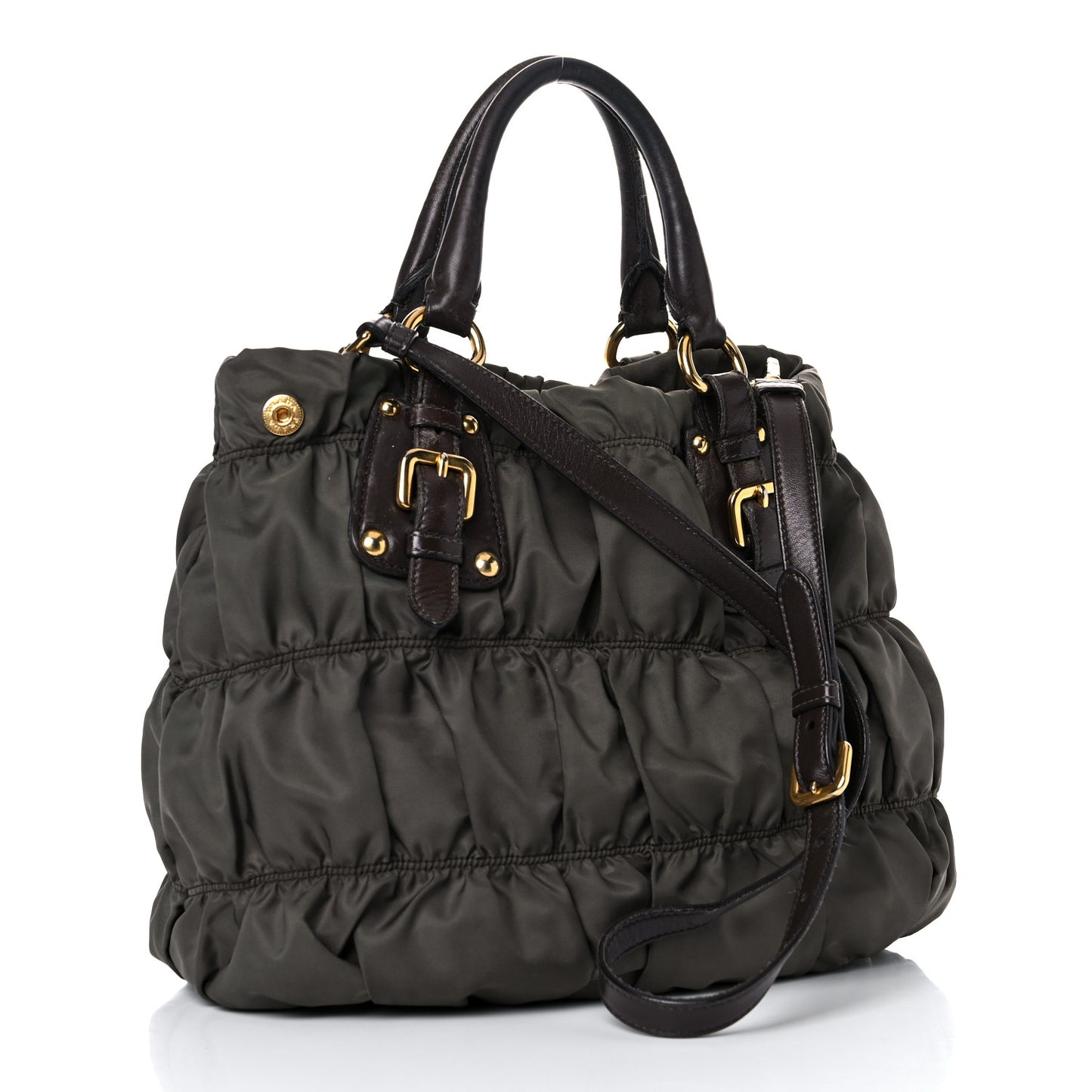 Tessuto Nylon Gaufre Tote Fumo