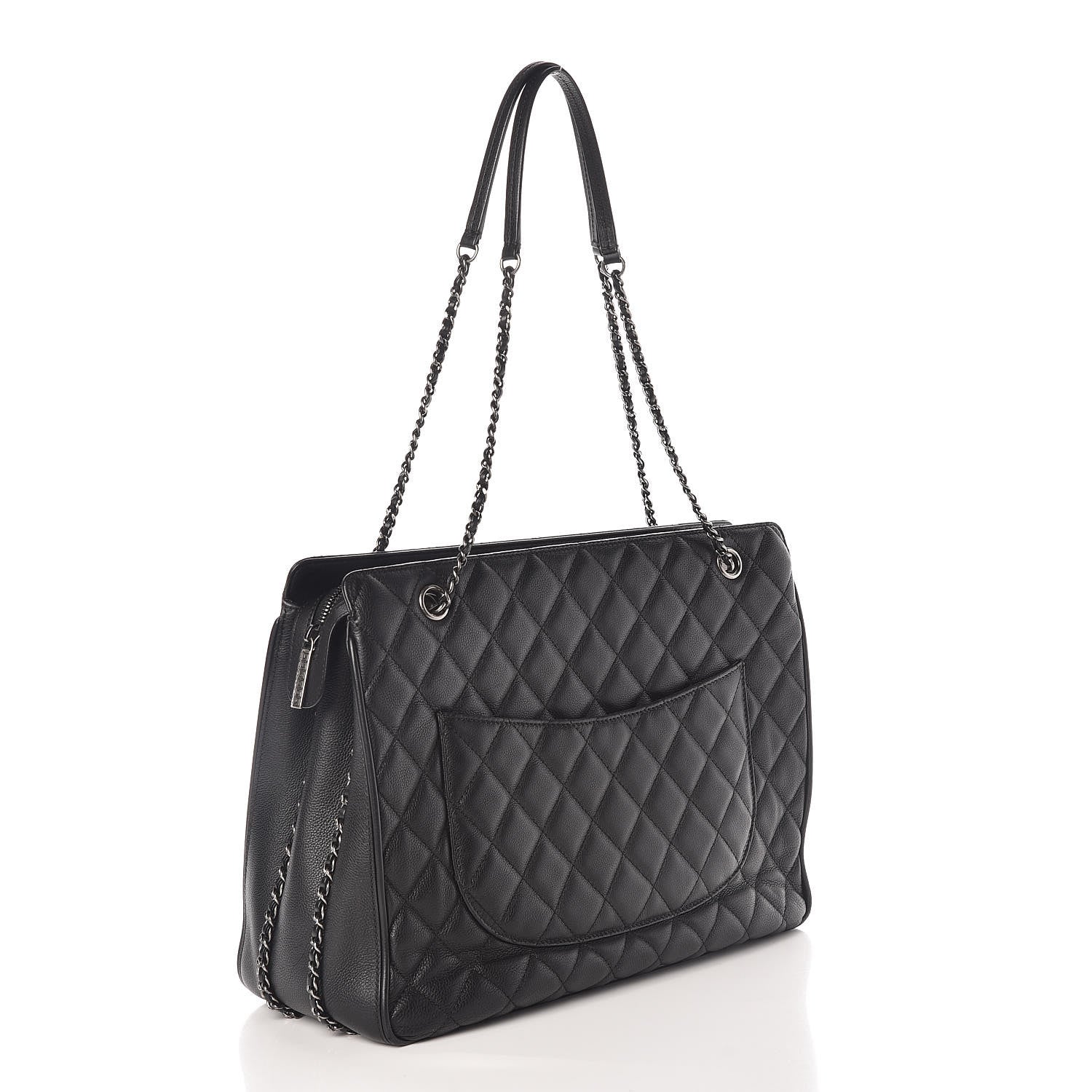 Chanel Calfskin Quilted Frame In Chain Tote Black 3 of 10