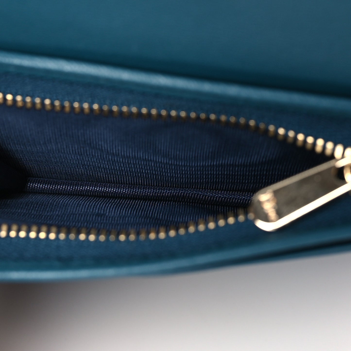 Lambskin Cannage Mini Lady Dior Wallet Deep Ocean
