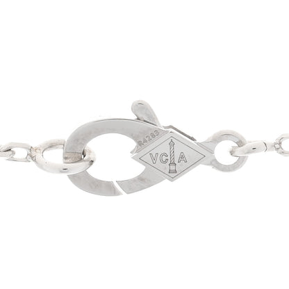 Van Cleef & Arpels 18K White Gold Guilloche Vintage Alhambra Pendant Necklace 3 of 5