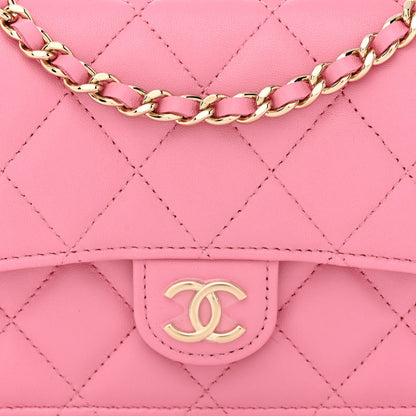 Chanel Lambskin Quilted Flap Phone Holder With Chain Pink 9 of 12