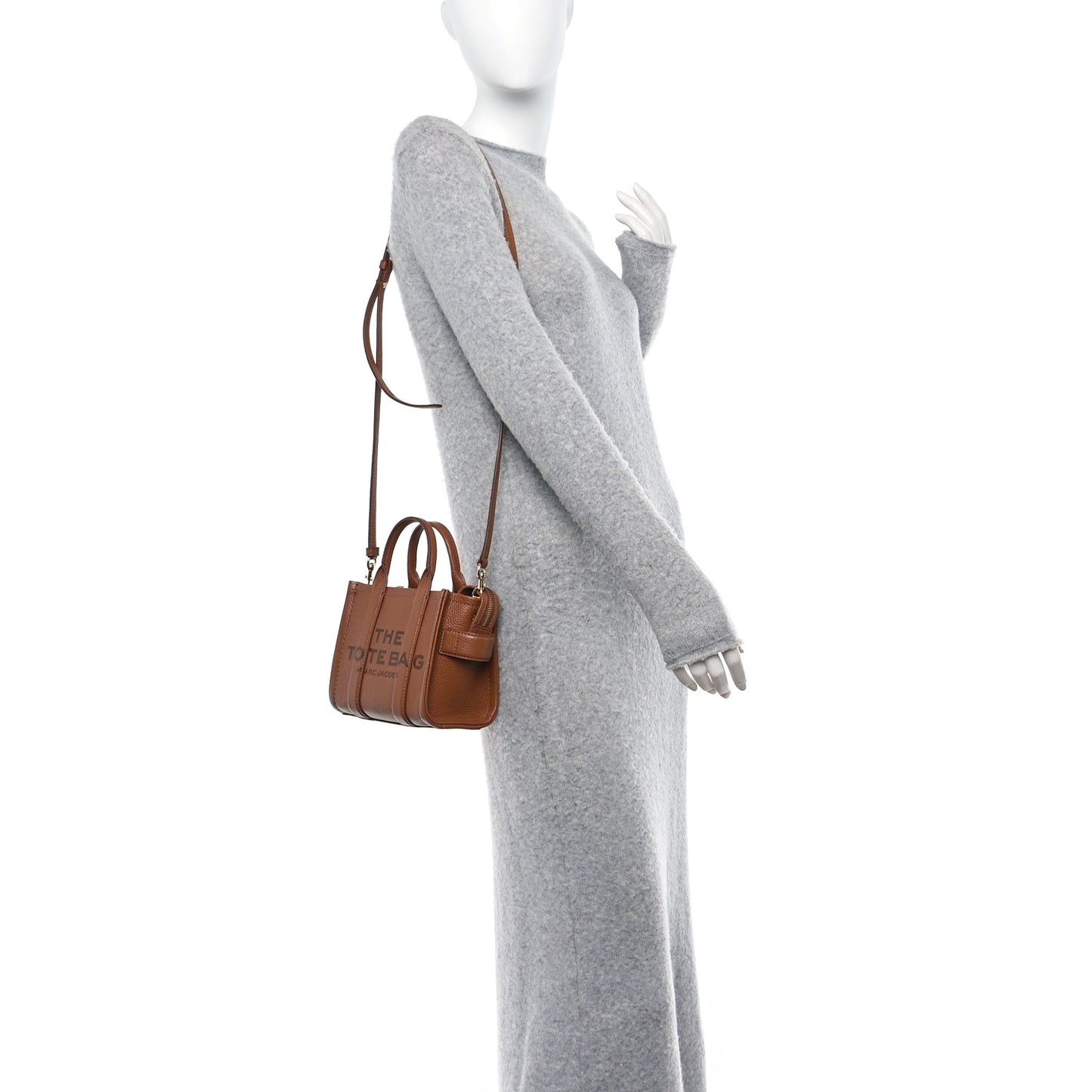 Grained Calfskin Mini The Tote Bag Argan Oil