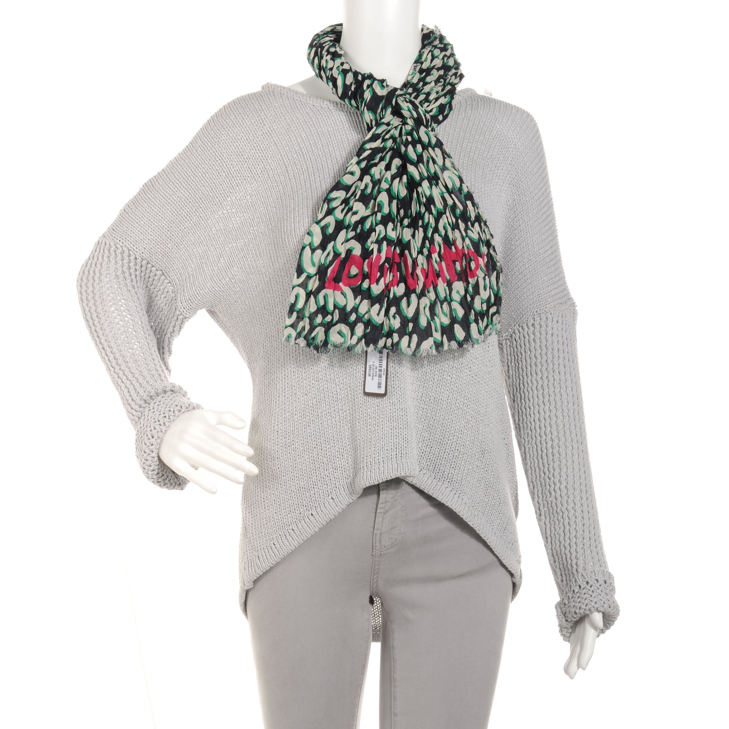 Cotton Leopard Pareo Scarf Blue Infini