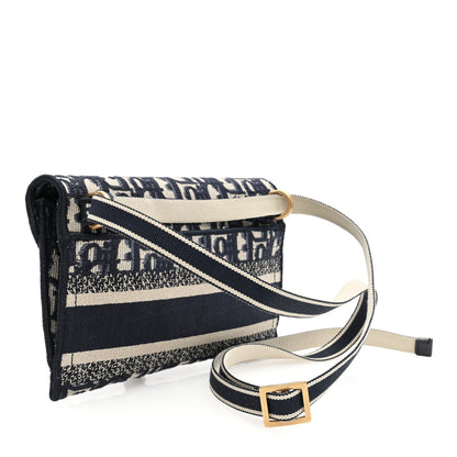 Christian Dior Oblique Slim Saddle Pouch Blue 3 of 10