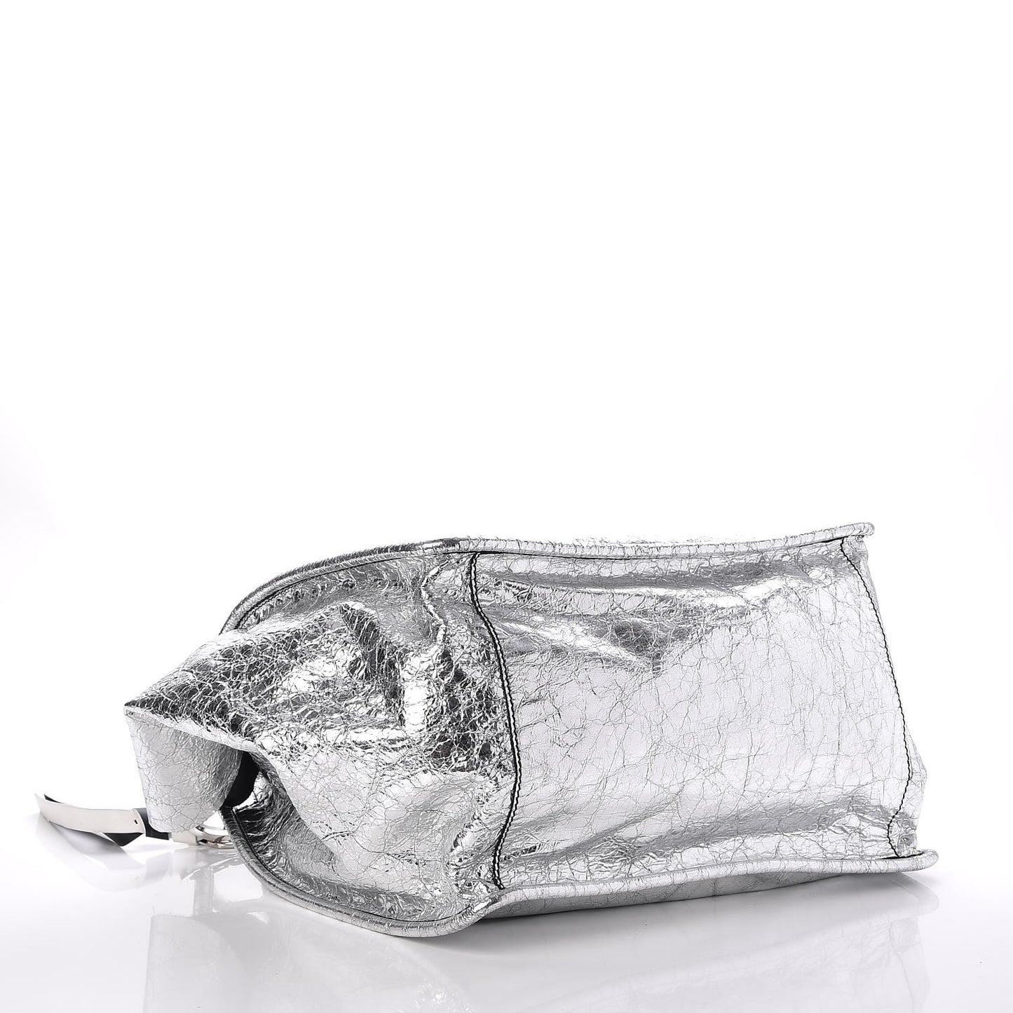 Metallic Calfskin Extra Large Tote Silver