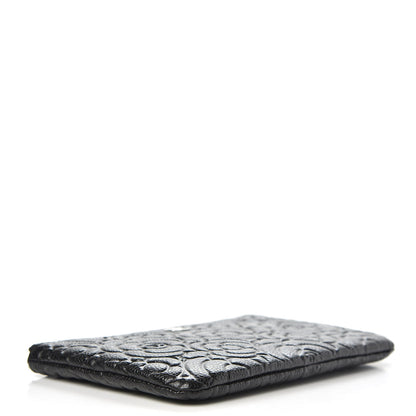 Chanel Caviar Camellia Embossed Cosmetic Pouch Black 4 of 7