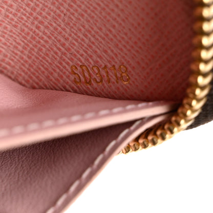 Louis Vuitton Damier Ebene Clemence Wallet Rose Ballerine 7 of 13