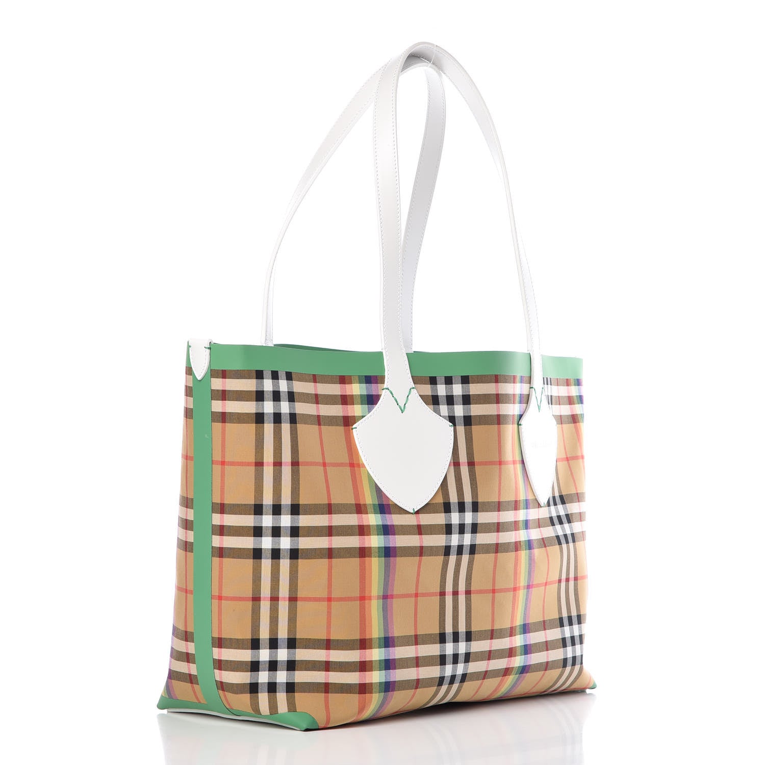 Burberry Vintage Rainbow Check Large The Giant Reversible Tote Antique Yellow 5 of 14
