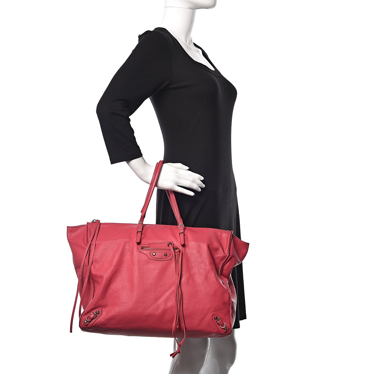 Balenciaga Veau Papier A4 Zip Around Tote Rouge Grenade 2 of 15