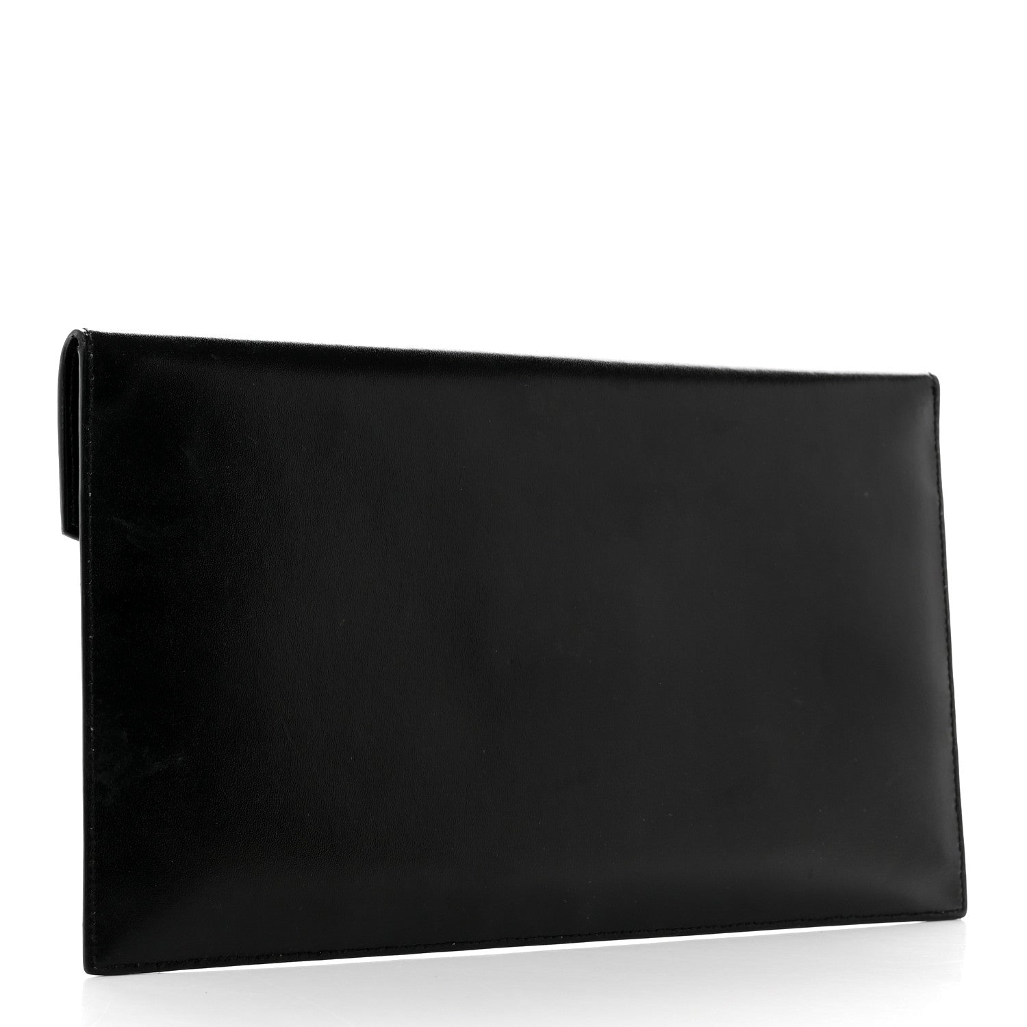 Saint Laurent Smooth Shiny Calfskin Monogram Uptown Pouch Black 3 of 11