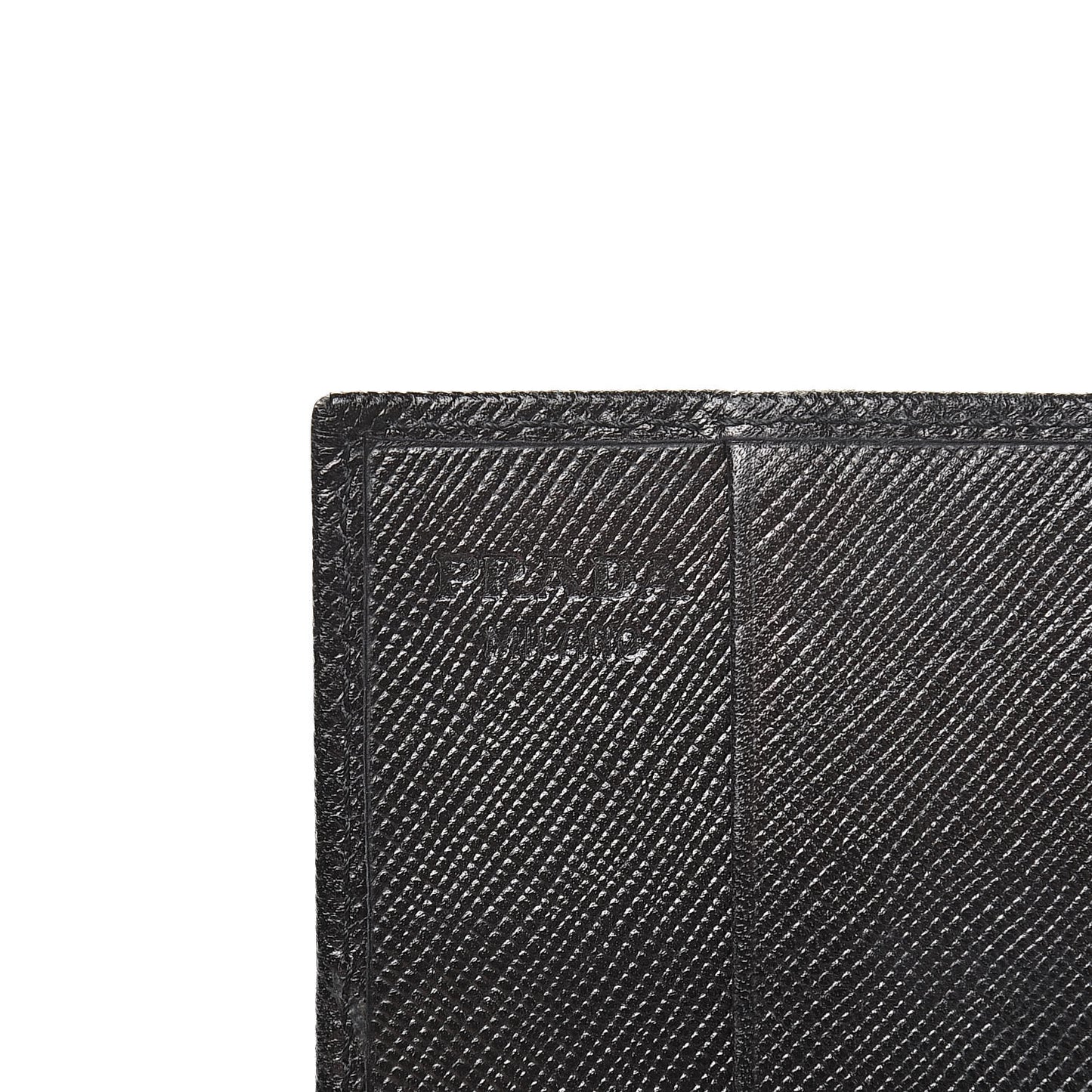 Saffiano Bi-Fold Card Holder Wallet Black