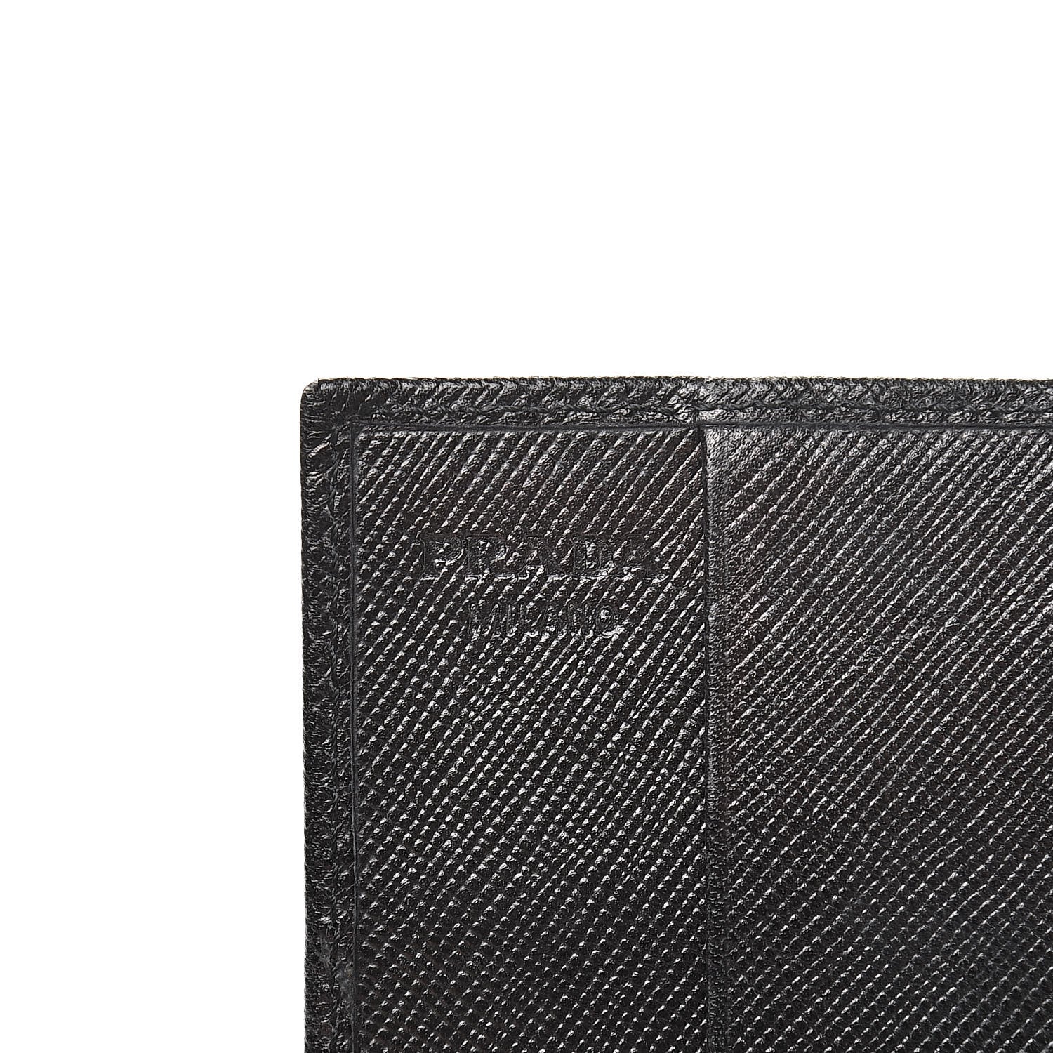 Prada Saffiano Bi-Fold Card Holder Wallet Black 6 of 14