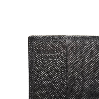Prada Saffiano Bi-Fold Card Holder Wallet Black 6 of 14