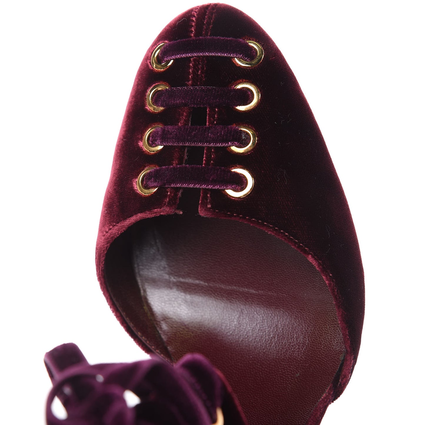 Velvet Lace Up Mari 100 Pumps 40.5 Bordeaux